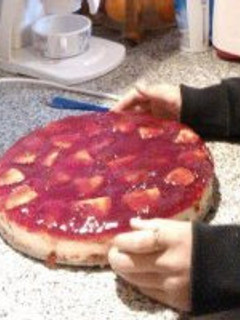 Una foto de Cheesecake con frutilla