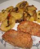 Filetes de atún macerados y empanados