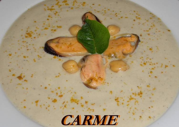 Crema fría  de berenjena y garbanzos