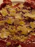 Carpaccio de ternera con queso
