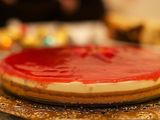 Tarta de queso con chocolate blanco y frambuesa