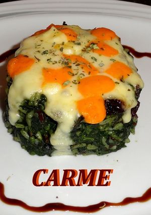 Una foto de Gratinado de espinacas y arroz