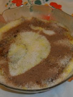 Una foto de Crema de vainilla con cacao y coco
