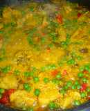 Arroz amarillo a los tres pimientos