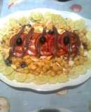 Ensalada de legumbre y picada de anchoas