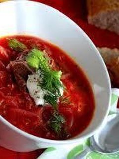 Una foto de Sopa roja