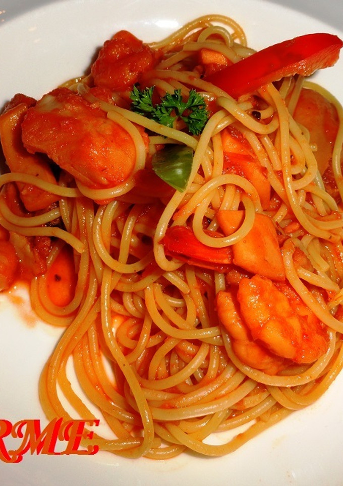 Una foto de Spaghetti con frutos del mar