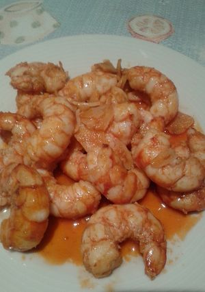 Una foto de Gambas al ajillo con coñac