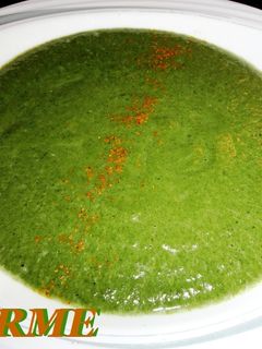 Una foto de Crema de acelgas y berenjena