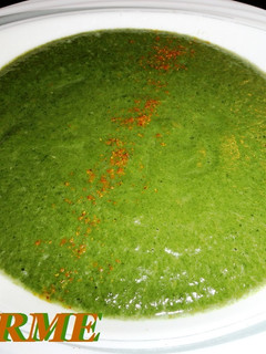 Una foto de Crema de acelgas y berenjena