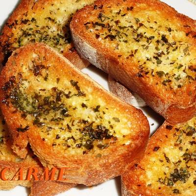 Pan tostado con ajo y perejil Receta de carme castillo- Cookpad