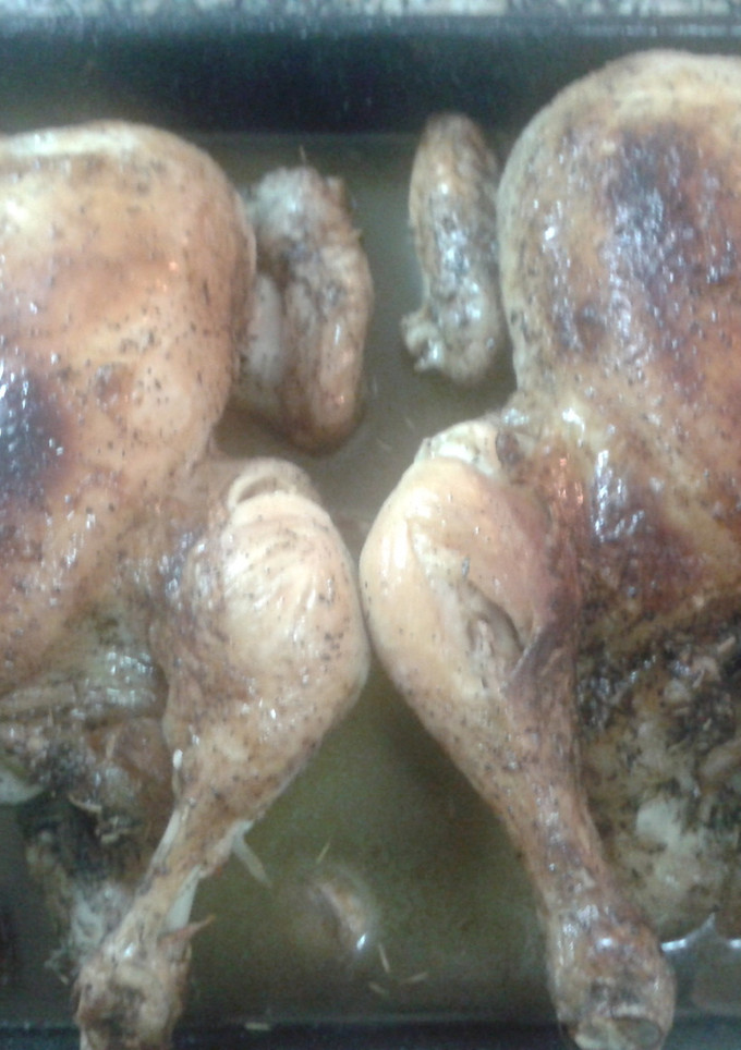 Una foto de Pollo al horno relleno de manteca