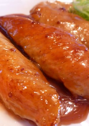 Una foto de Solomillos de pollo a la naranja