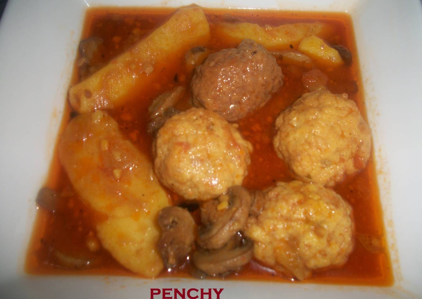 Albóndigas en salsa de almendras al curry