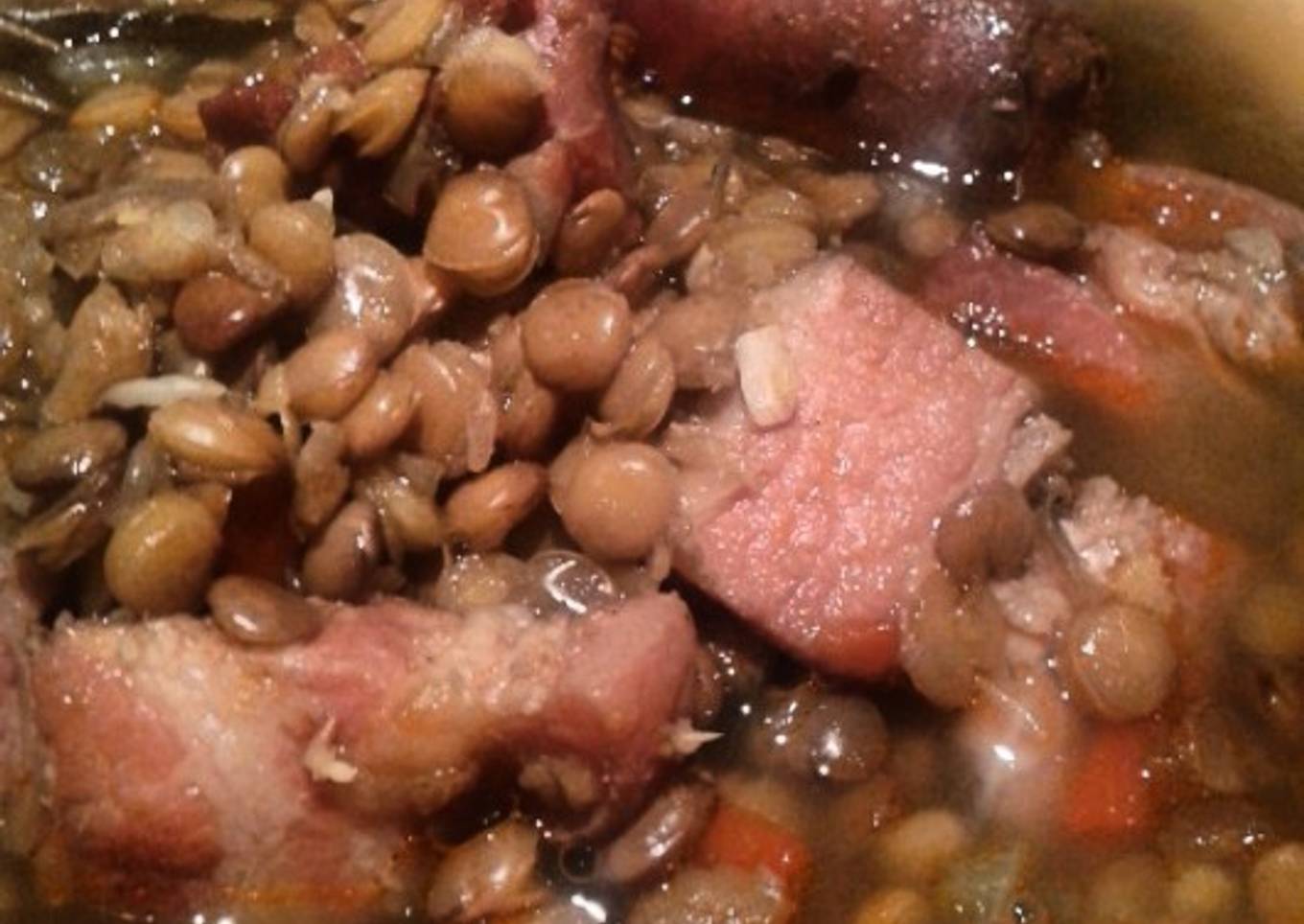Lentejas con panceta y chorizo<br />