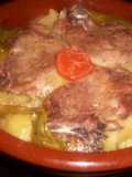 Pork Shoulder Chops with Baked Green Peppers