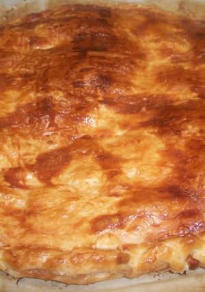 Una foto de Pastelón de beicon, queso y jamón york