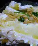 Cogote de merluza al horno con vino blanco