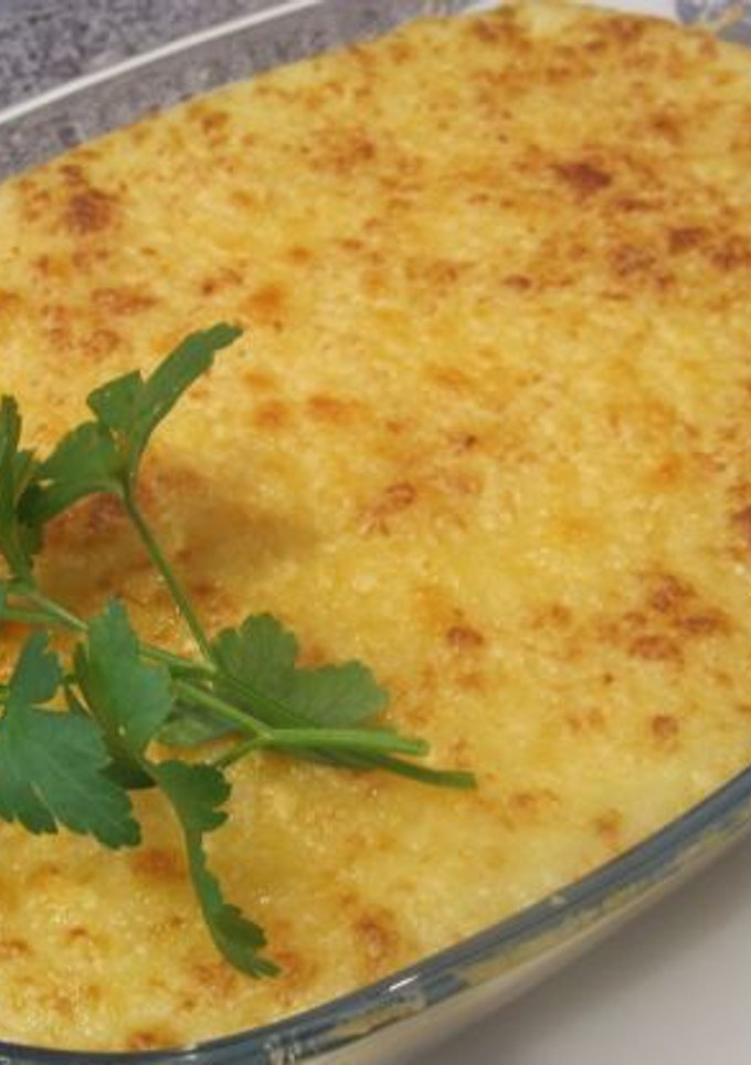Una foto de Gratinado de patatas con carne picada y queso