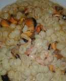 Sopa de gambitas y mejillones
