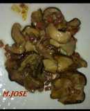 Boletus Edulis con taquitos de jamón
