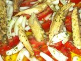 Ensalada de caballa con tomate y cebolla
