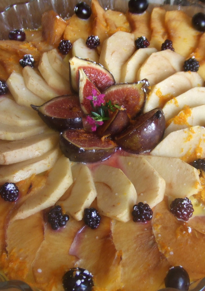 Una foto de Flor de fruta al horno