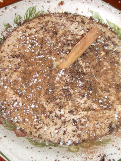 Una foto de Manzana y caquis con chocolate