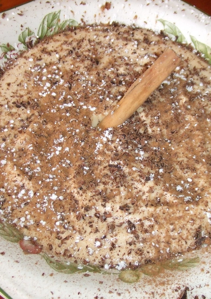 Una foto de Manzana y caquis con chocolate