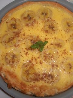 Una foto de Tartaleta de crema casera con plátano a la canela