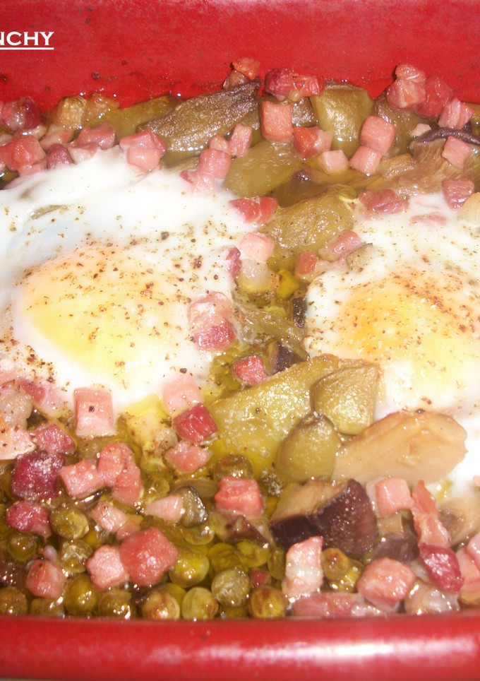 Una foto de Verduras al horno con jamón ibérico