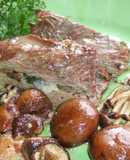 Carne de ternera rellena con variado de setas de estación