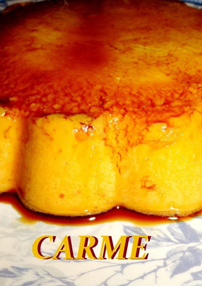 Una foto de Flan de turrón sin huevo
