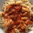 Fusilli con salsa bolognesa