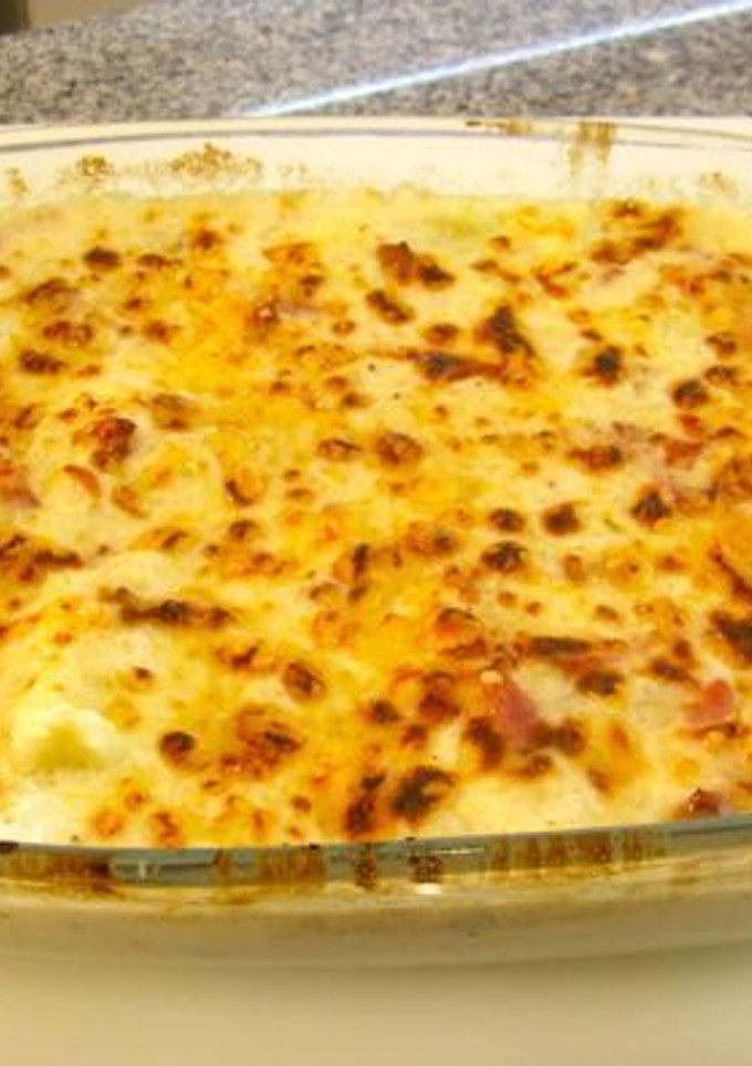Una foto de Coliflor gratinada con beicon