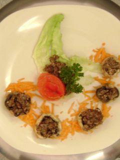 Una foto de Canapés de hongos rellenos
