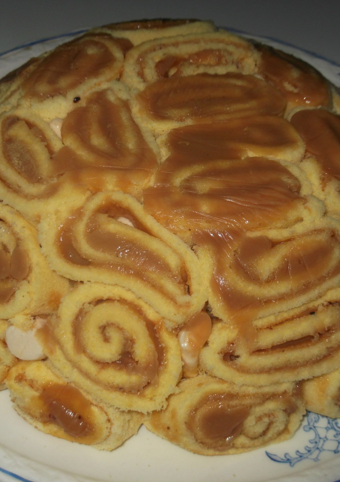 Una foto de Postre caparazón de mousse de dulce de leche