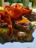 Pinchito de solomillo, patata y pimientos