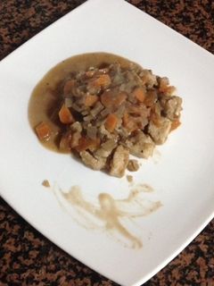 Una foto de Merluza en salsa de nueces