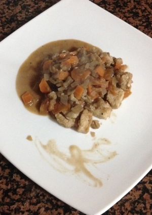 Una foto de Merluza en salsa de nueces
