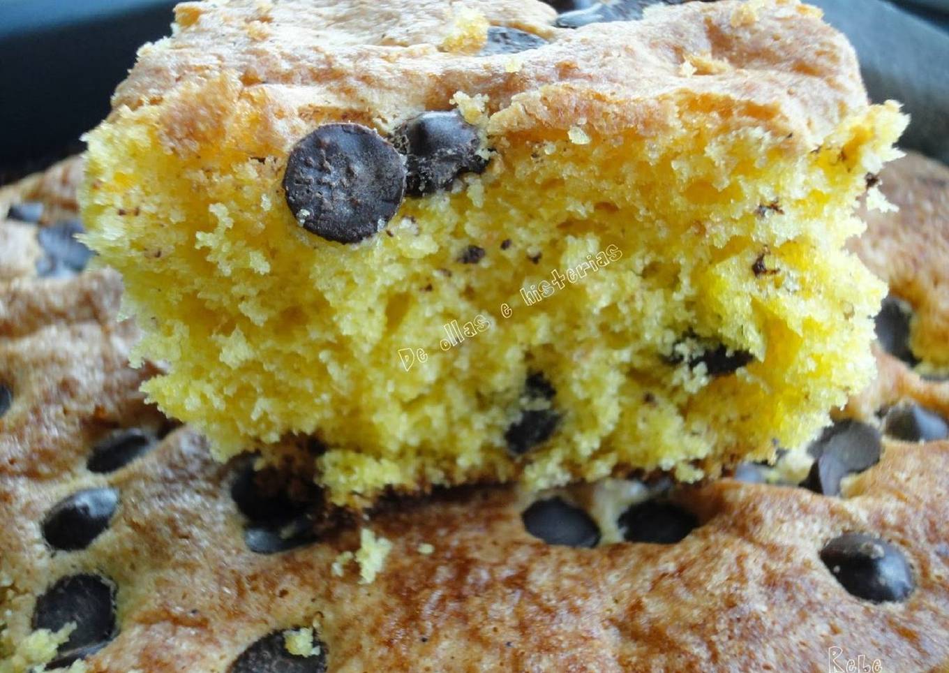 Bizcocho de calabaza y pepitas de chocolate