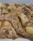 Conejo con setas en salsa de almendras