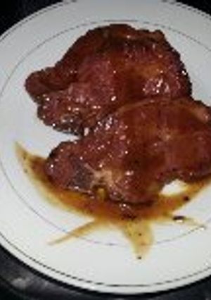 Una foto de Chuletas de puerco a la miel