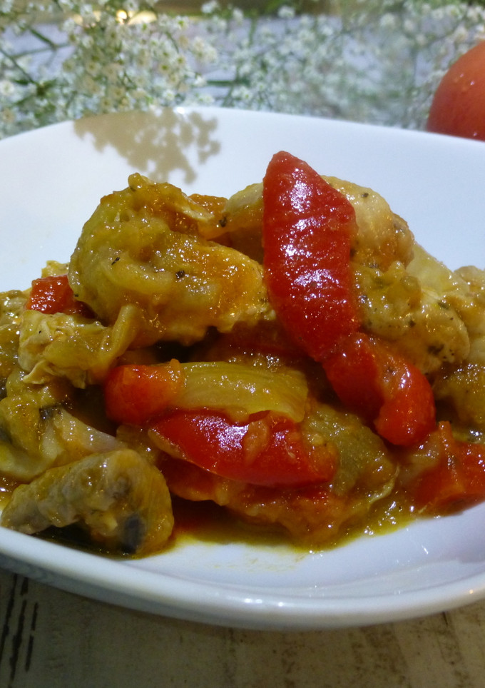 Una foto de Solomillo de pollo con soja y hortalizas