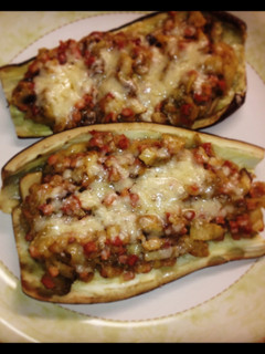 Una foto de Berenjenas rellenas gratinadas