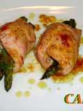 Rollitos rellenos de pavo, con miel y mostaza