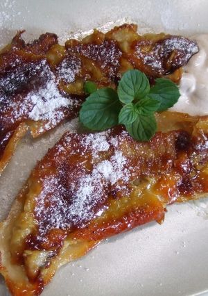 A picture of Puff Pastry Bananas with Rum Caramel.