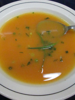 Una foto de Sopa crema de calabaza y zanahoria