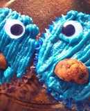 Cupcakes decoradas con el monstruo de las galletas