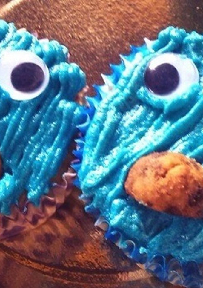 Una foto de Cupcakes decoradas con el monstruo de las galletas